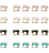 Frinnovan, 20 Pack Sewing Machine Charms Enamel Vintage Mini Pendants for Jewelry Making Bracelet...