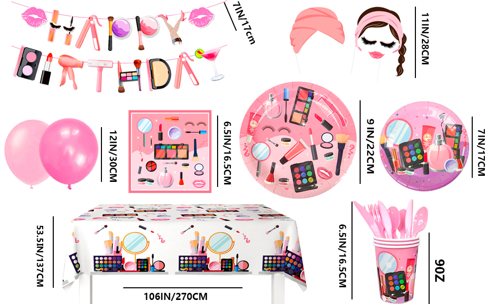 makeup birthday party supplies