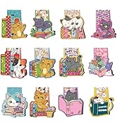 Wxiben Cat Magnetic Bookmarks Gifts - 24 Pcs Cute Cat Reading Magnet Book Page Markers Pet Bookma...