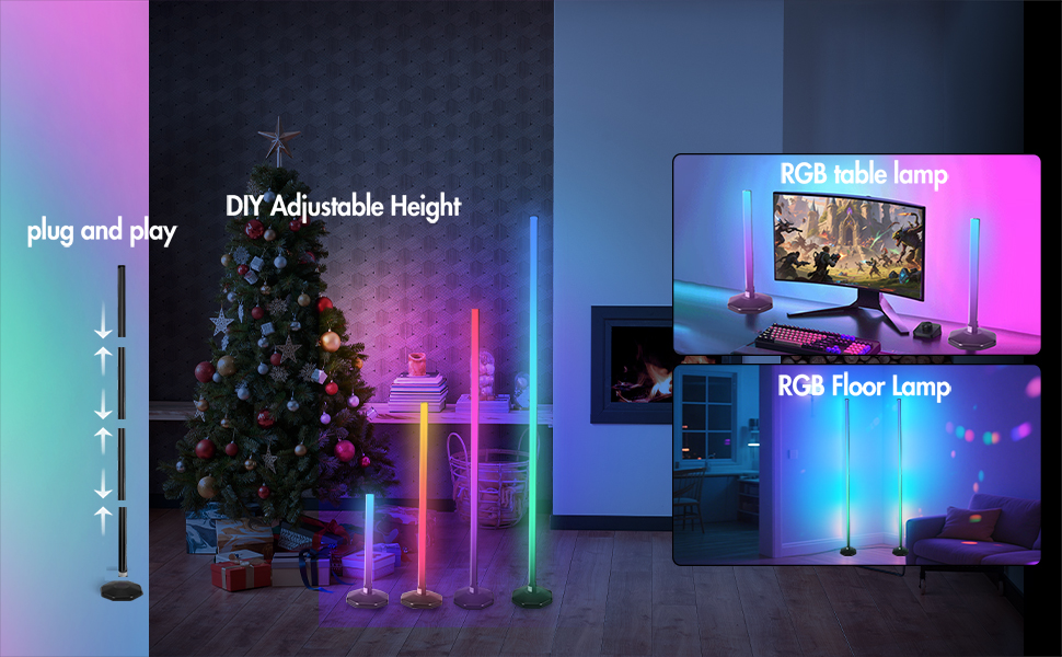 modern rgb floor lamp Adjustable Height RGB table lamp