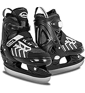 Nattork Adjustable Kids Ice Skate for Boys, Soft Padding and Reinforced Ankle Support Ice Skate f...