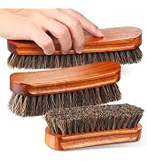 4 Pcs Horsehair Shine Shoes Brush Kit Polish Dauber Applicators Cleaning Leather Shoes Boots Care...