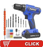 PULITUO Cordless Drill Set - 20V Electric Power Drill with Battery and Charger, 30N.m and 21+1 To...