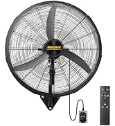 ROVSUN 20" Industrial Wall Fan with Remote Controller & BLDC Motor, High Velocity Wall-mounted Ou...
