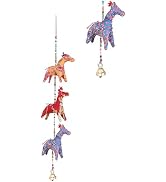 Designer Door Hanging Colorful Decorative 3 Fabric Horse String for Indian Traditional Festival D...