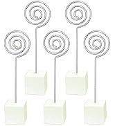 Xiaoyztan White Resin Cube Base Circle Shape Clip Card Note Table Stand Holder for Sign Displayin...