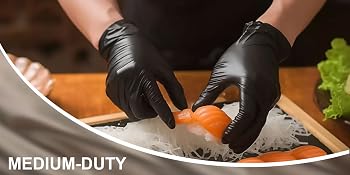 Ultra-Thick Black Gloves for Kitchen & Cleaning - 100PK Disposable