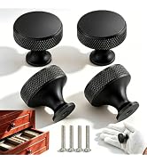 Sutfmwe 4 Pack Knurled Round Cabinet Knobs Drawer Pulls Single Hole Hardware for Kitchen Bathroom...