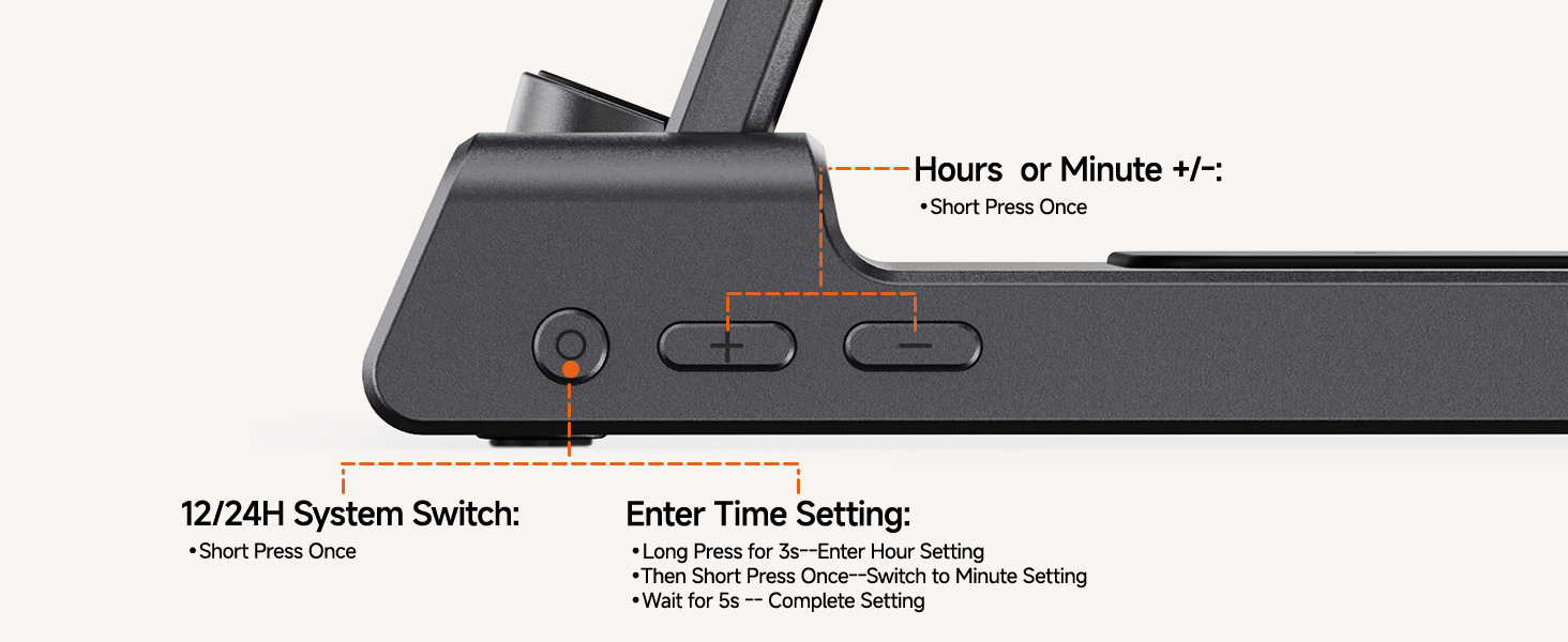 wireless charging station with clock