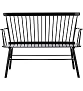 SAFAVIEH Furniture - Addison Loveseat - Black - Solid Wood - Coastal Slatted Design - Ideal for L...
