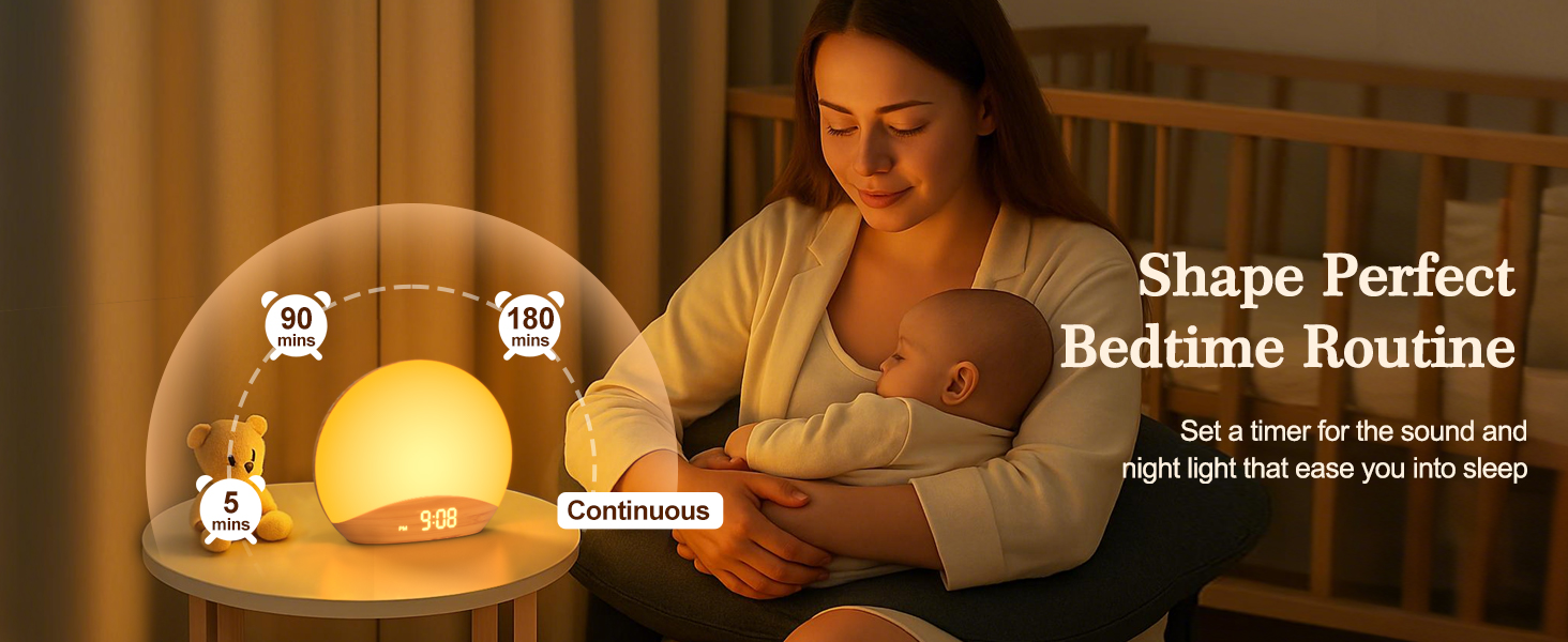 Sunrise Alarm clock and Sound machine with auto-off timer