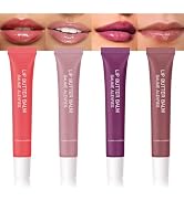 HHLTOH 4Pcs Tinted Lip Balm Serum Makeup, Squeeze Hydrating Tint Lips Balms Serum Cosmetic, Women...