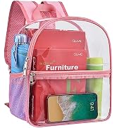 Paxiland Clear Backpack Stadium Approved 12×12×6 with Reinforced and Wider Shoulder Straps, Small...