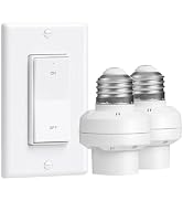 TREEWELL Remote Control Light Bulb Socket with Decorator Rocker Wall Switch | 200FT Range Wireles...