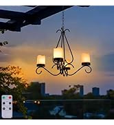 TWINKVILLA Battery Operated Chandelier, Outdoor Chandelier with 4pcs Battery Operated Led Candles...