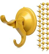 Antimbee 30-Pack Suction Cup Hooks, Load Up to 11lbs Reusable Yellow Shower Glass Hanger and Hold...