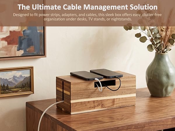 wood box with lid cord hiding box wire box cord box organizer