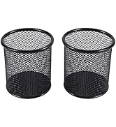 EasyPAG 2-Pack Metal Mesh Pen Holder with Non-Slip Base, 3.8" Desk Organizer for Office/Home/Scho...