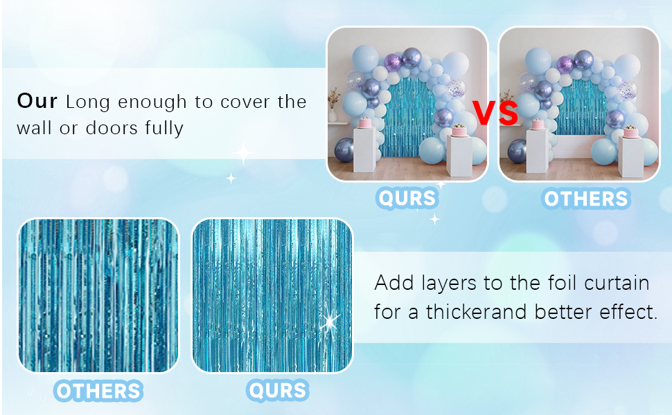 backdrop glitter sparkle party backdrop blue foil fringe curtains