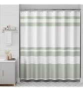 AmazerBath Shower Curtain, Washable Cloth Sage Green Shower Curtain with 12 Shower Curtain Hooks,...