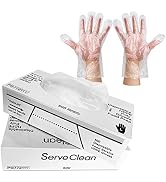 Serve Clean Disposable Poly Gloves, Food Handing Gloves, Cleaning, Cooking and Kitchen, One Size ...