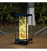 Solar Lanterns Outdoor Hanging - Solar Table Lamps with Deep Blue Design Waterproof Landscape Lig...