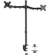 HUANUO Dual Monitor Stand for 13-32 Inch Screens, Tall Pole Desk Mount,Larger Base, Ideal for Sit...