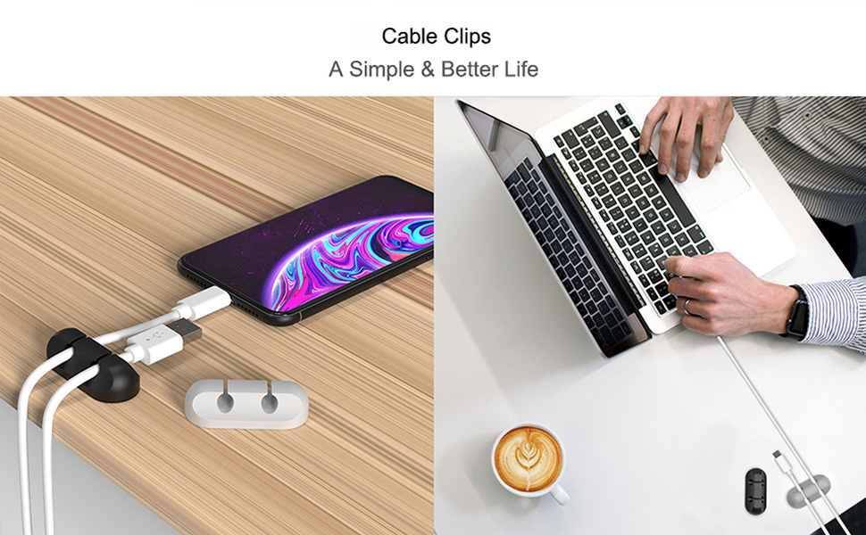 Cable clips for desk