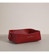 OLETHA Aesthetic Valet Tray, Small Catchall Dish, Traveling Jewelry Holder, Red