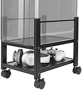 J JACKCUBE DESIGN 2 Tier Computer Tower Stand for Desktop CPU, Gaming PC Holder, Mobile Rolling C...