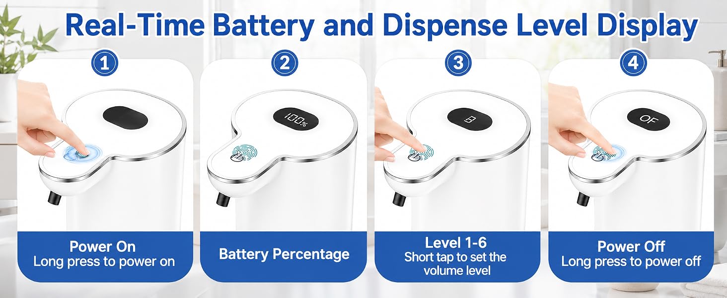 6 Level Soap Volume Adjustable Soap Dispenser
