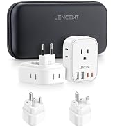 LENCENT Type C and Type D G Universal Travel Adapter Kit, International Power Plug Adapter for Eu...