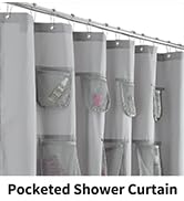 storage shower curtain with 9 mesh pockets