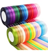 NESCCI 800 Yards Ribbon,3/8 Inch Satin Ribbon,Single Face Satin Ribbons, Perfect for Gift Wrappin...