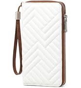 GOIACII Womens Wallet RFID Blocking Leather Large Capacity Long Purse Card Clutch Wristlet