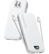 Portable Phone Charger, 10000mAh PD20W Fast Charging Power Bank with Built-in Cables & Wall Plug,...