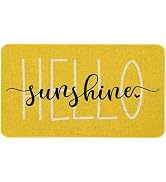 Kuyuayee Spring Summer Welcome Door Mat 30x17 Inch Hello Sunshine Yellow Front Doormat Indoor Out...