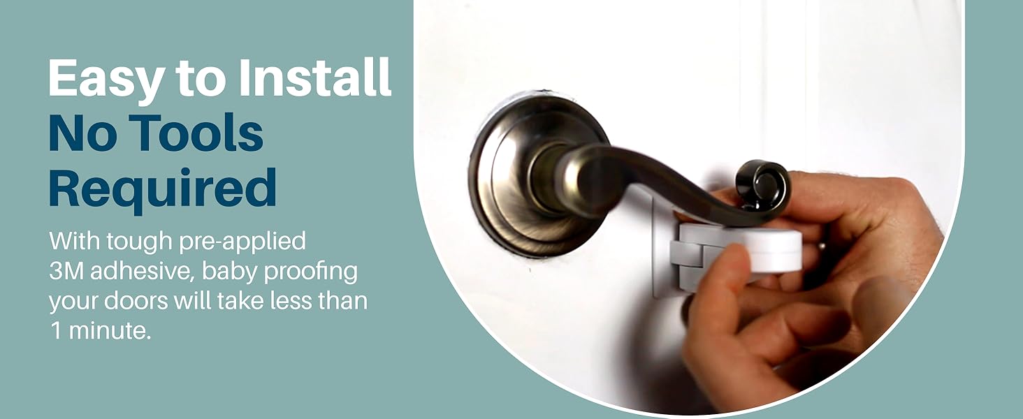 Easy to install with preapplied 3M adhesives for all surfaces wooden doors