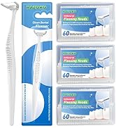 Dental Floss Picks, Clean Dental Flossers Kit with 2 Handle and 180 Extra Strength Refills