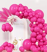 Voircoloria 130pcs Hot Pink Balloons Different Sizes 18