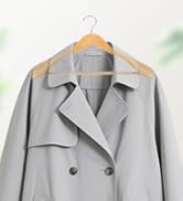 HOUSE DAY Wide Shoulder Wooden Hangers, Suit Hangers with Non Slip Pants Bar, Smooth Finish 360° ...
