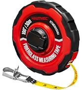 HAUTMEC 100ft/30m Tape Measure Long Measuring Tape Flexible PVC Fiberglass Dual Inch/Metric, Clos...