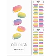 ohora Semi Cured Gel Nail Strips (N Pastel) - Works with Any UV Nail Lamps, Salon-Quality, Long L...