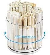 SAYEEC Desk Pencil Pen Holder, 6 Slots Rotating Desk Organizer Makeup Brush Holder Pencil Cup Pot...