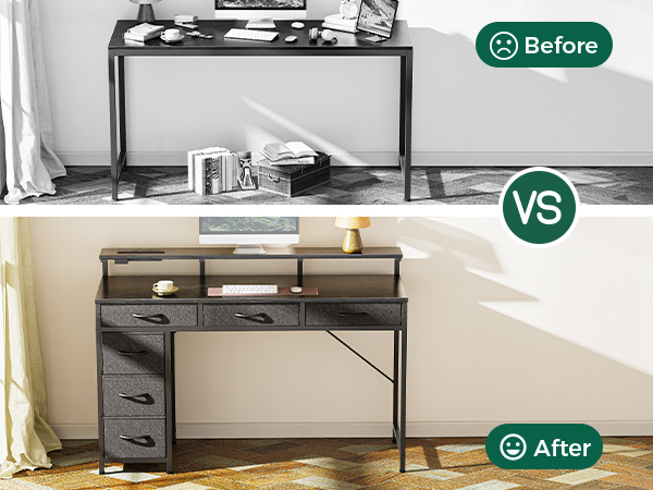 desk with monitor stand