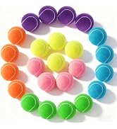 PHOEPET 24-Pack Tennis Balls for Dogs, Mix Colors | Bulk Rubber Ball, Fetch Chew Toys, Beginner T...