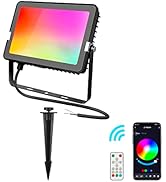Makergroup RGB Color Changing Landscape Light, CCT Turnable 2700-6500K with Remote and Bluetooth ...