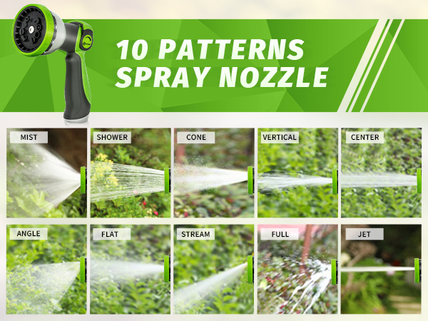 10 patterns thumb control spray nozzle