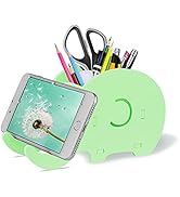 COOLOO Pencil Holder Cell Phone Stand, Cute Elephant Office Accessories Tablet Desk Bracket Compa...