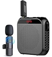 Jkoailiwi Personal Voice Amplifier for Teachers, Mini Voice Amplifier with Wireless Lavalier Micr...